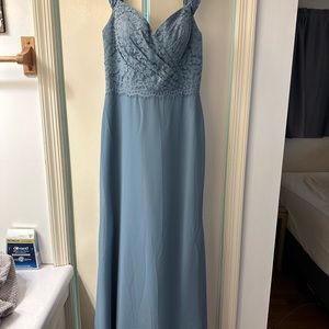 Christina Wu Slate Blue Bridesmaid dress